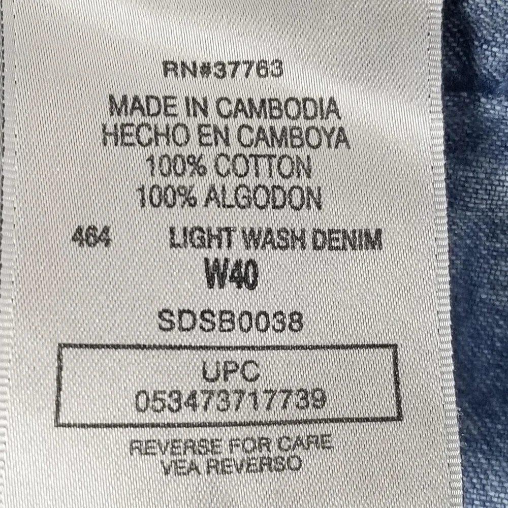 Savane Shorts Mens 40 Blue Denim Cargo 100% Cotton Elastic Waist 7 Inseam Casual